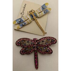 Vintage Dragonfly Brooch Lot Of Two - Tiny Flaw
